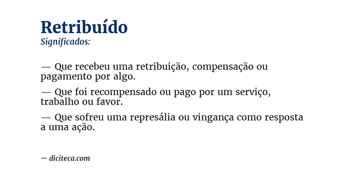 Significado de retribuído