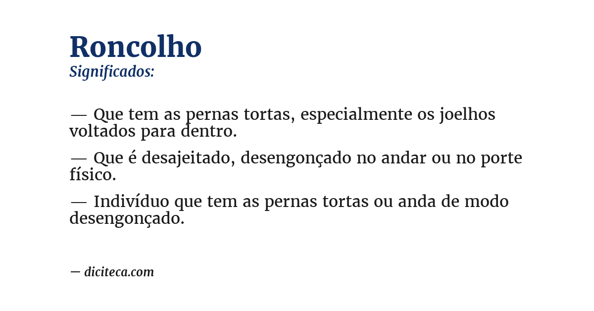 Significado de roncolho