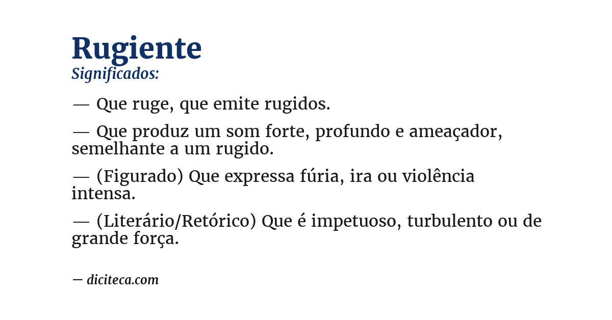 Significado de rugiente