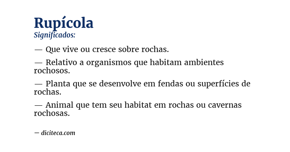 Significado de rupícola
