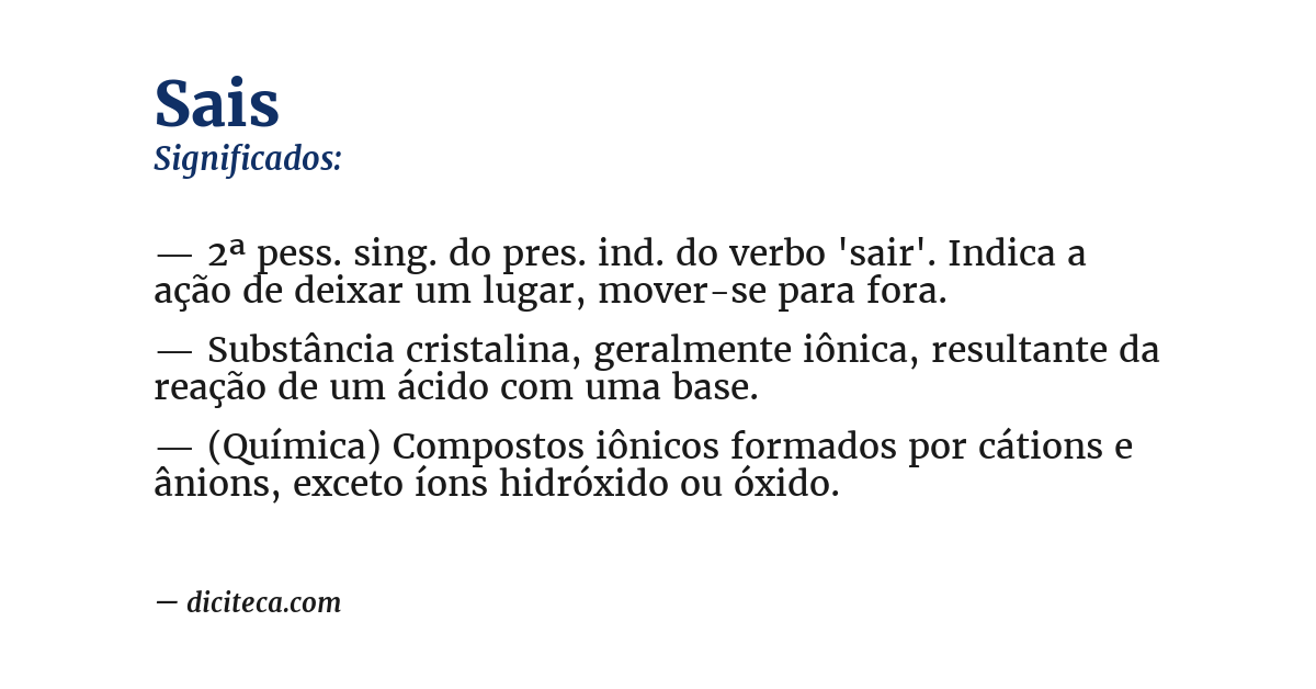 Significado de sais