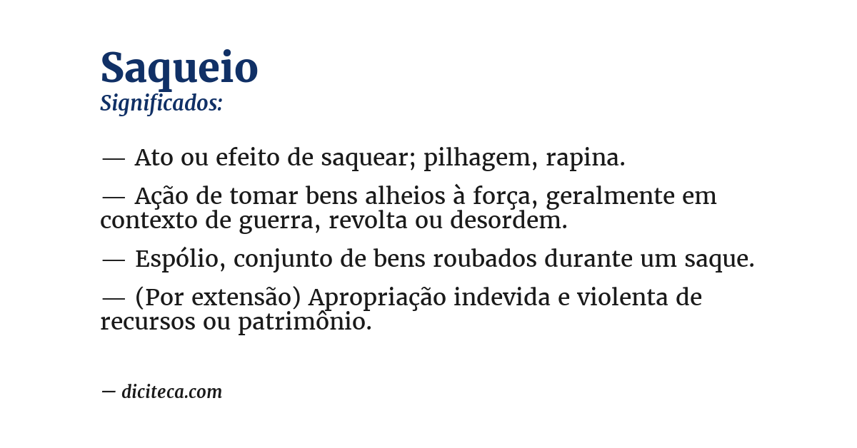 Significado de saqueio