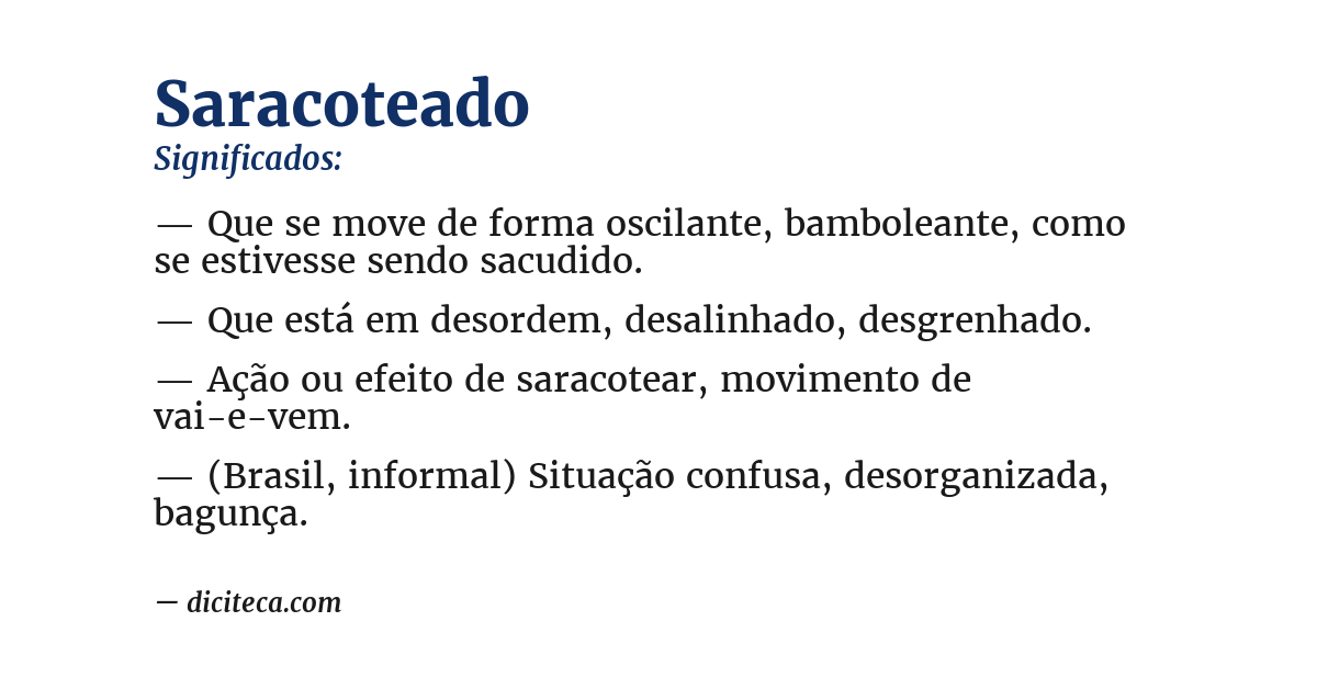 Significado de saracoteado