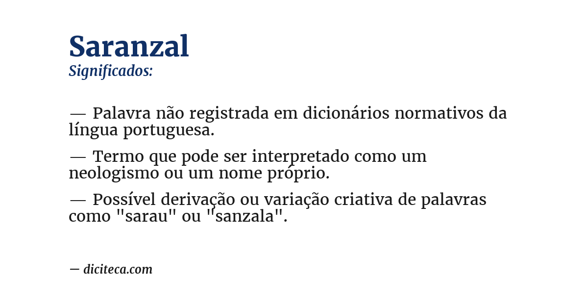 Significado de saranzal