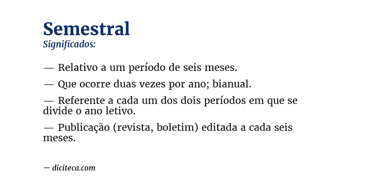 Significado de semestral