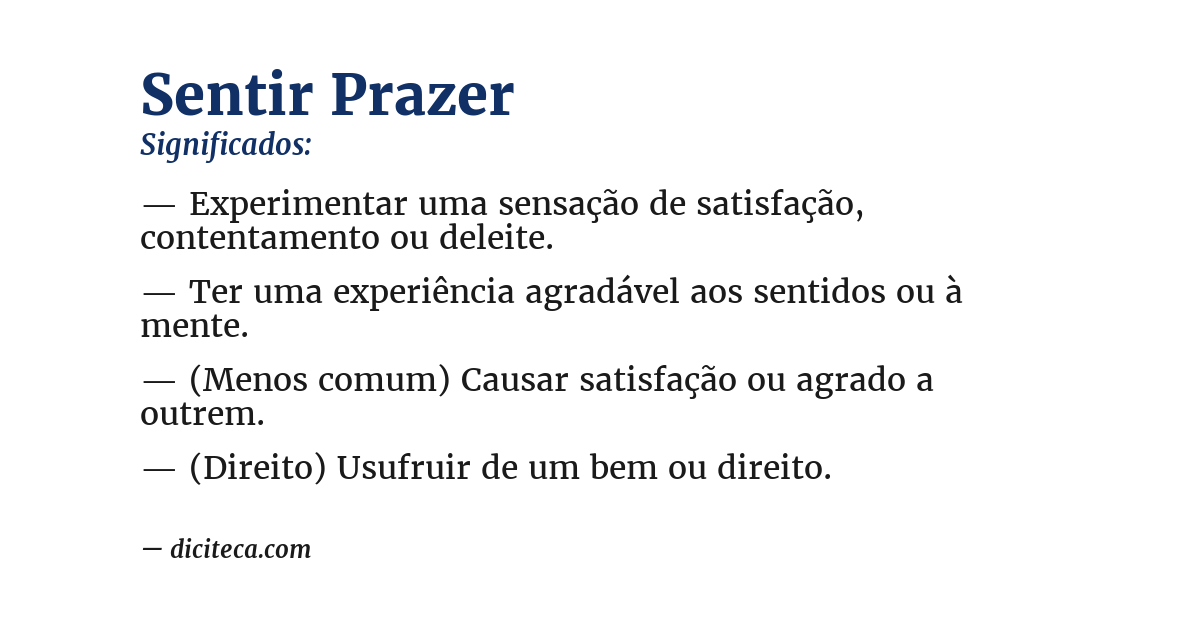 Significado de sentir prazer