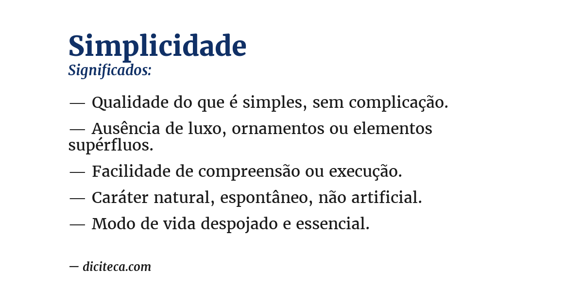 Significado de simplicidade