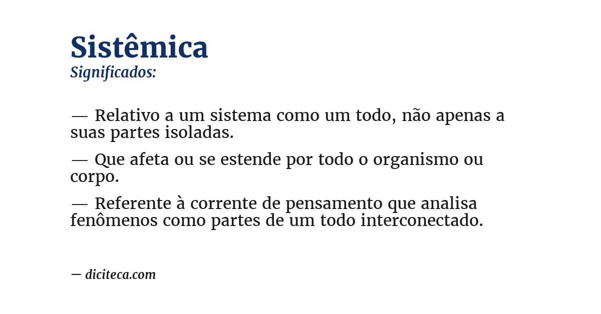 Significado de sistêmica
