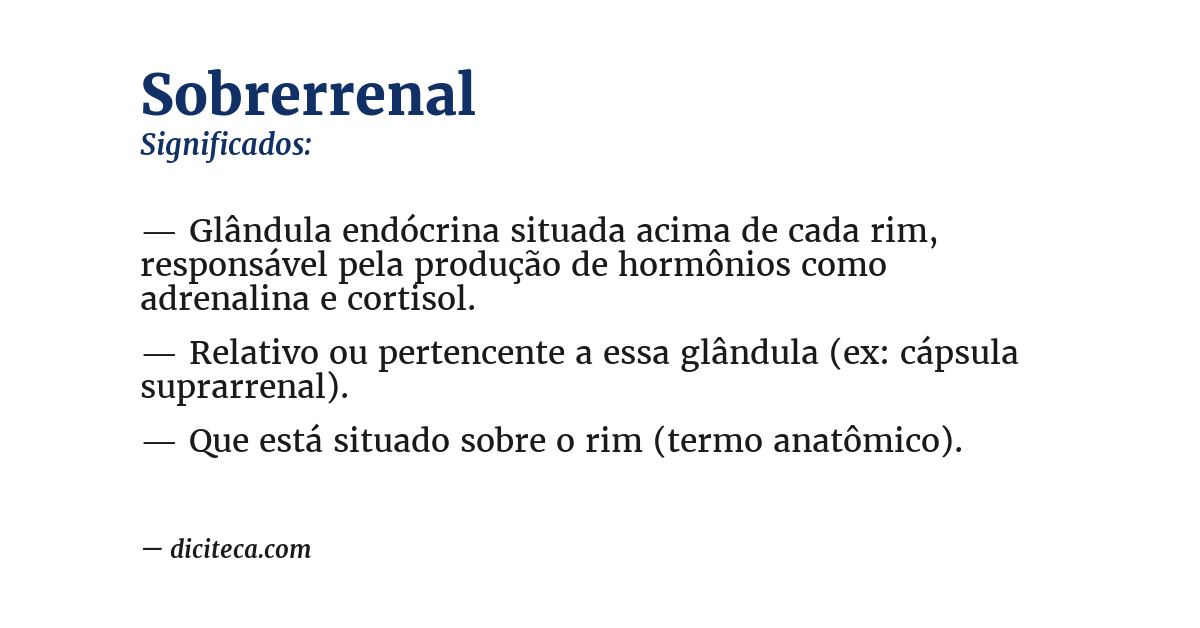Significado de sobrerrenal