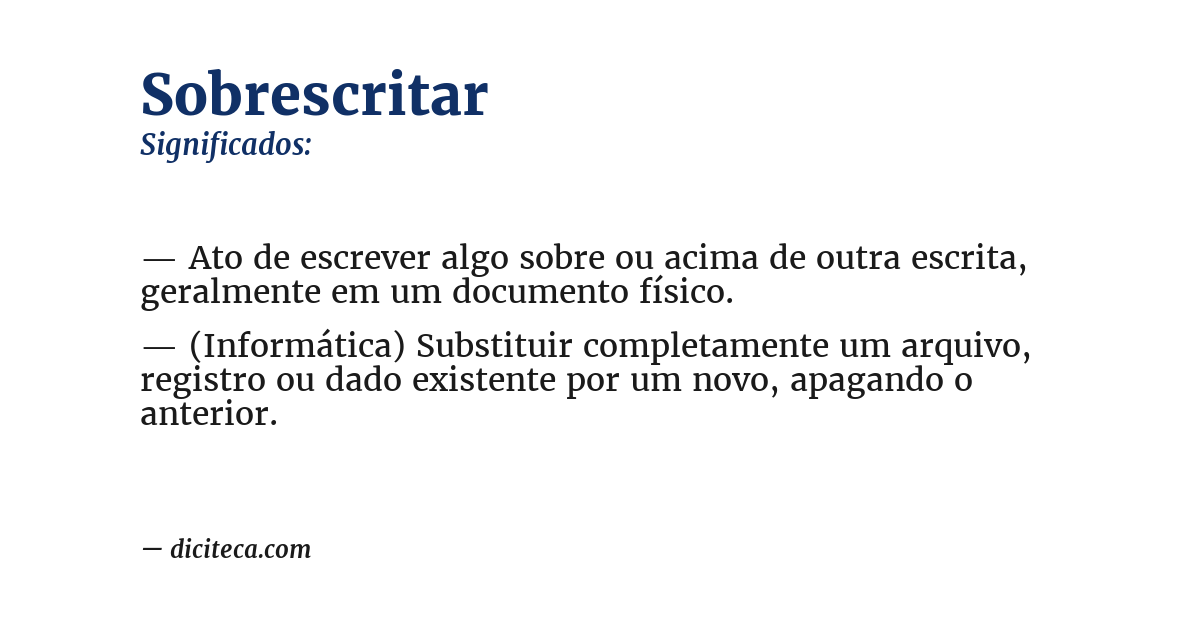 Significado de sobrescritar