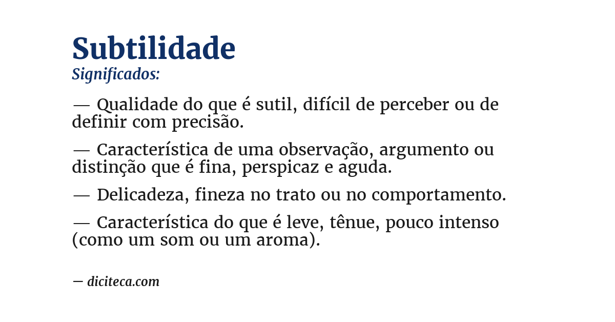 Significado de subtilidade