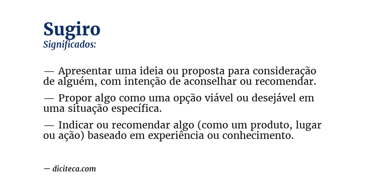 Significado de sugiro