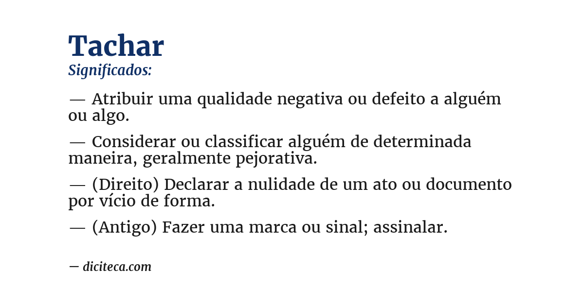 Significado de tachar