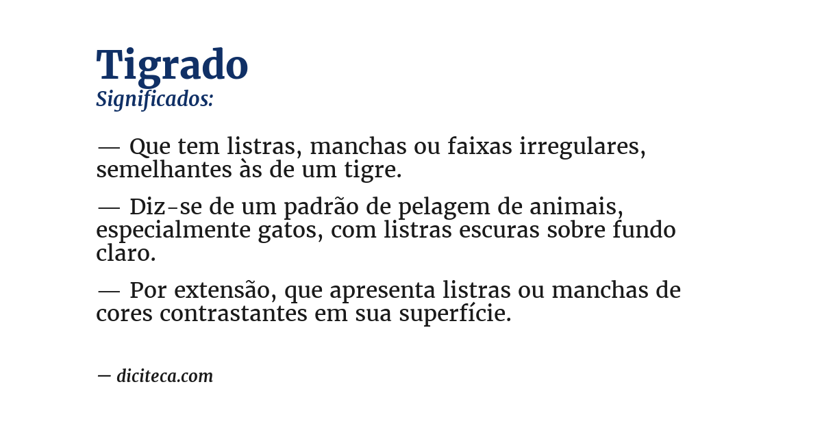 Significado de tigrado