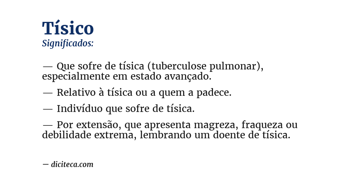 Significado de tísico