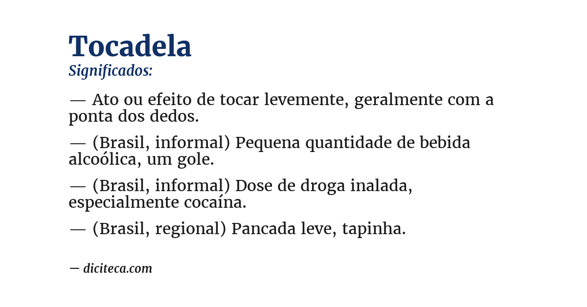 Significado de tocadela
