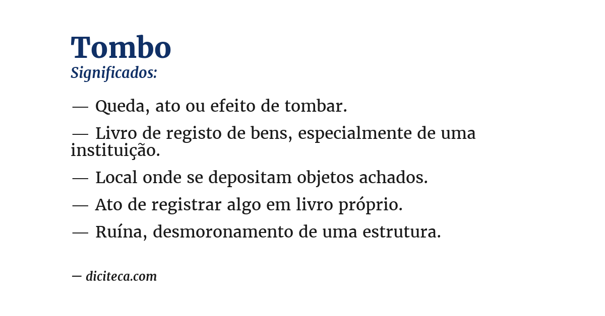 Significado de tombo