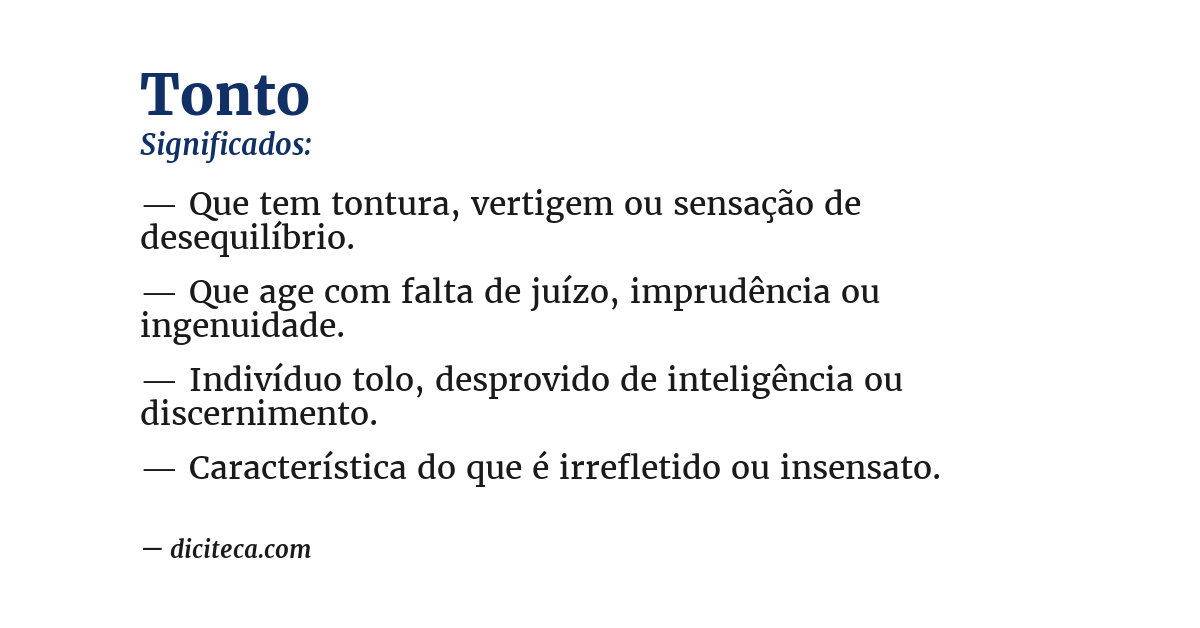 Significado de tonto