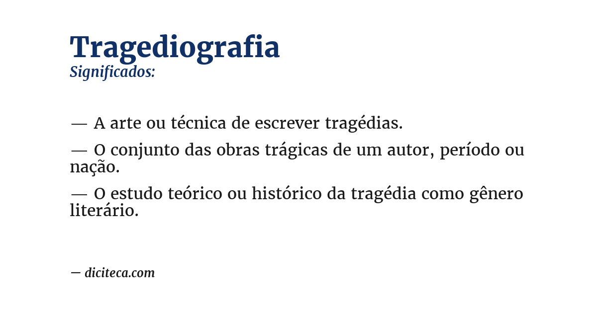 Significado de tragediografia