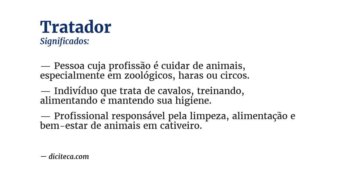 Significado de tratador