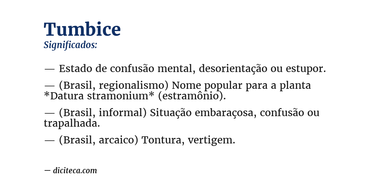 Significado de tumbice