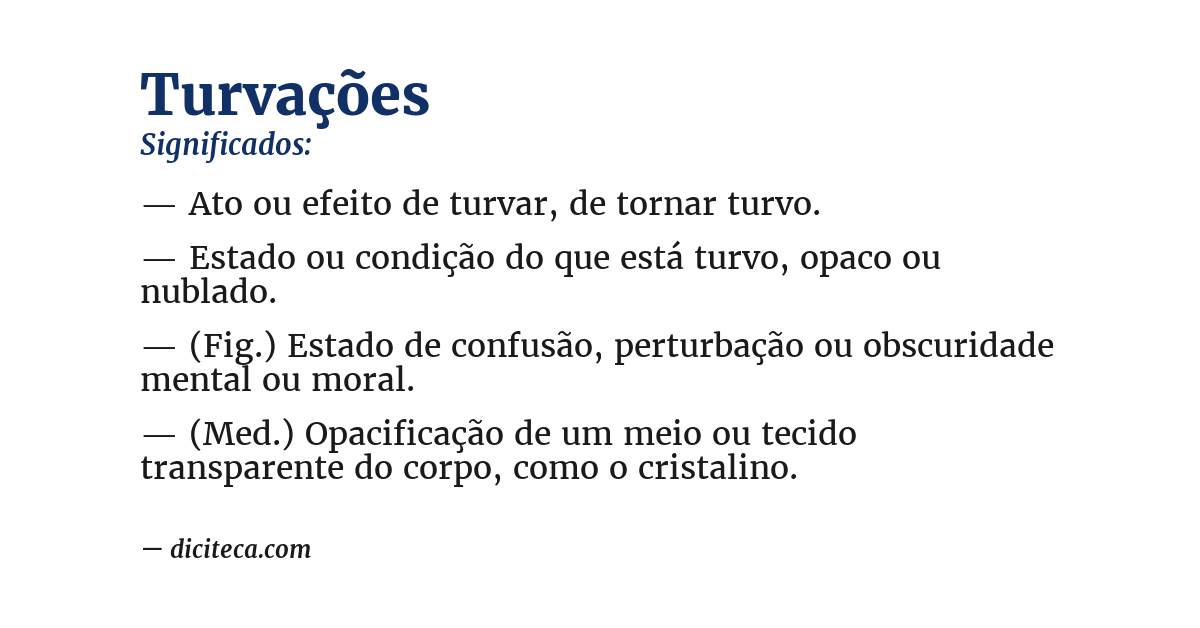 Significado de turvações