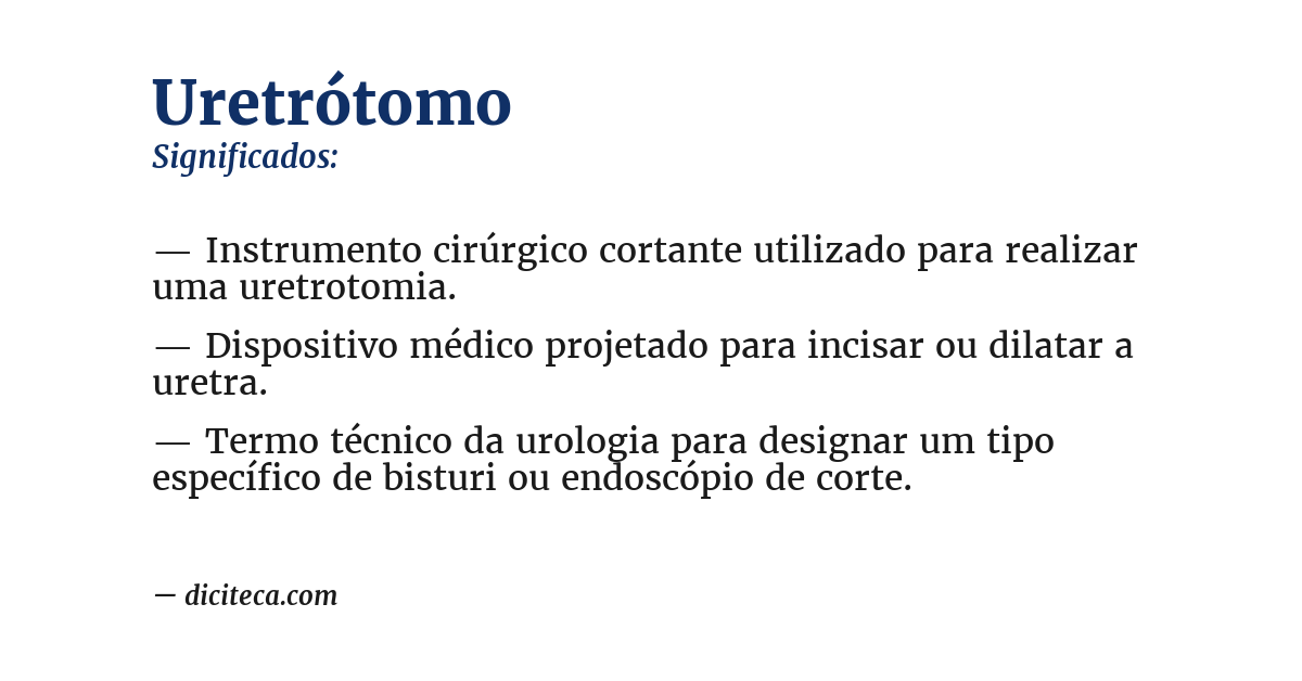 Significado de uretrótomo
