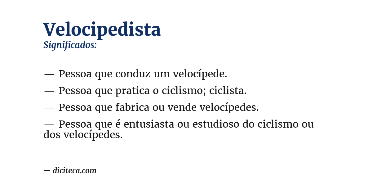 Significado de velocipedista