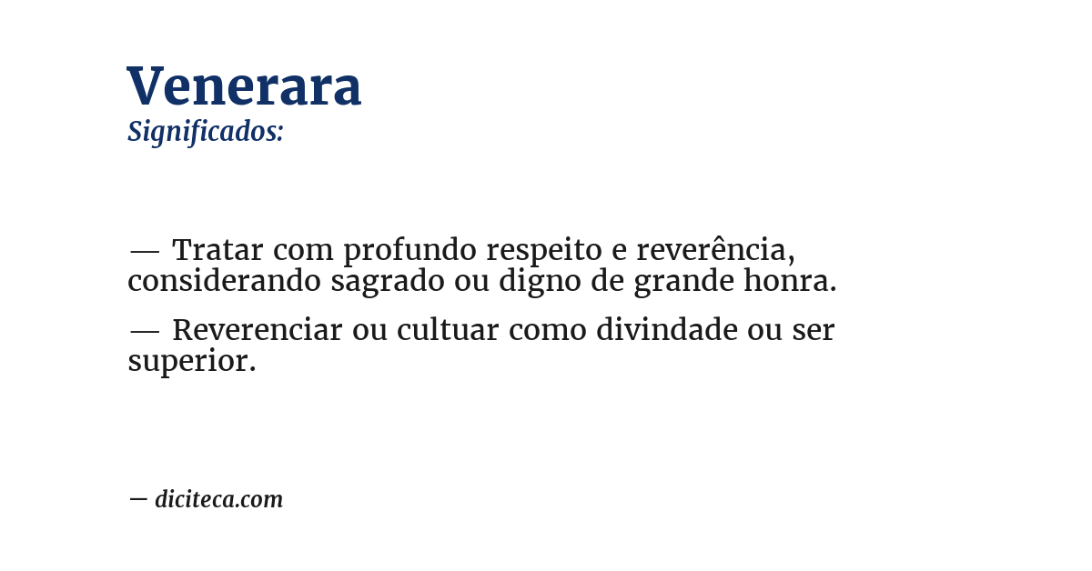 Significado de venerara