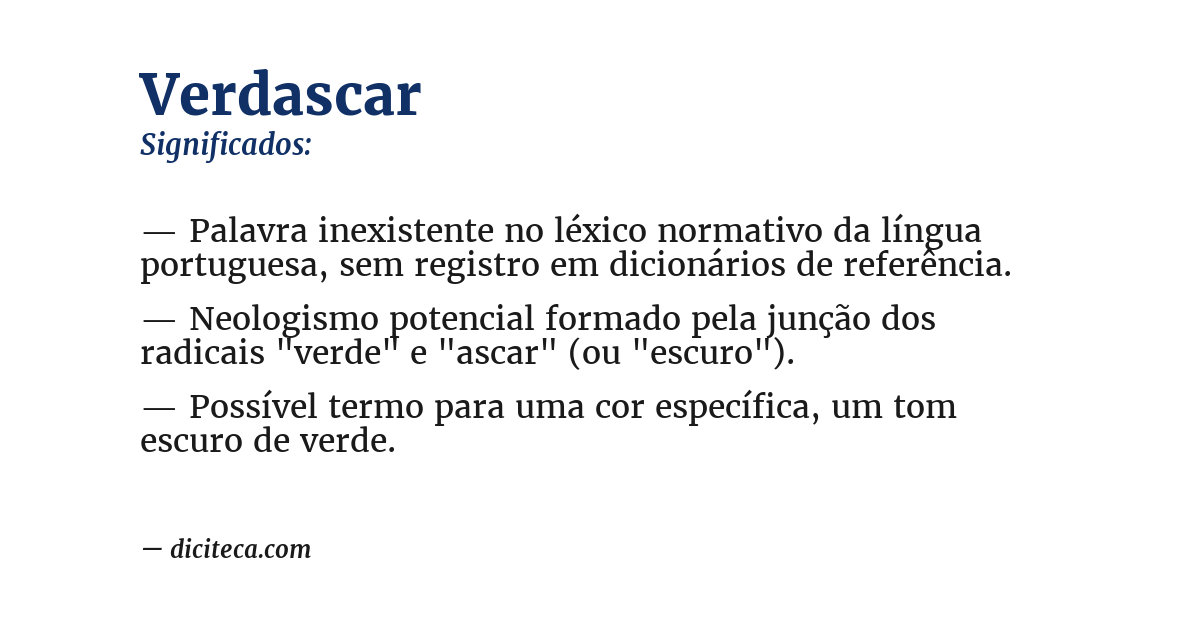 Significado de verdascar