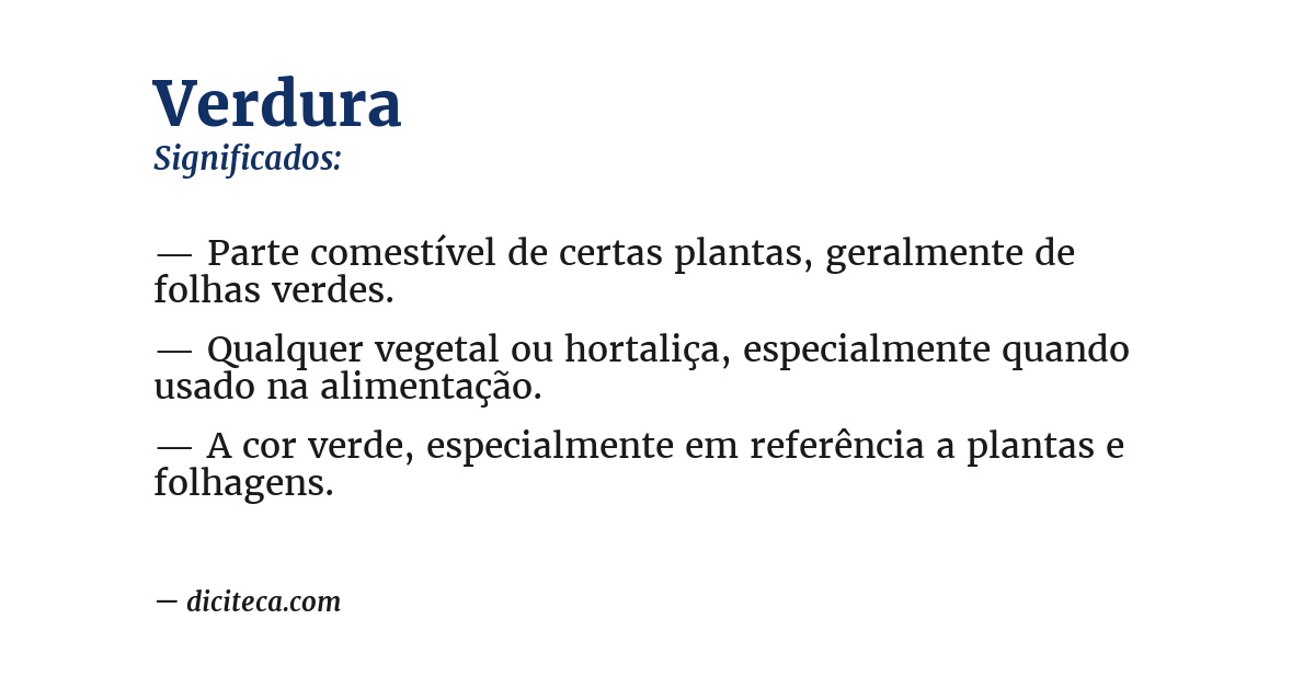 Significado de verdura