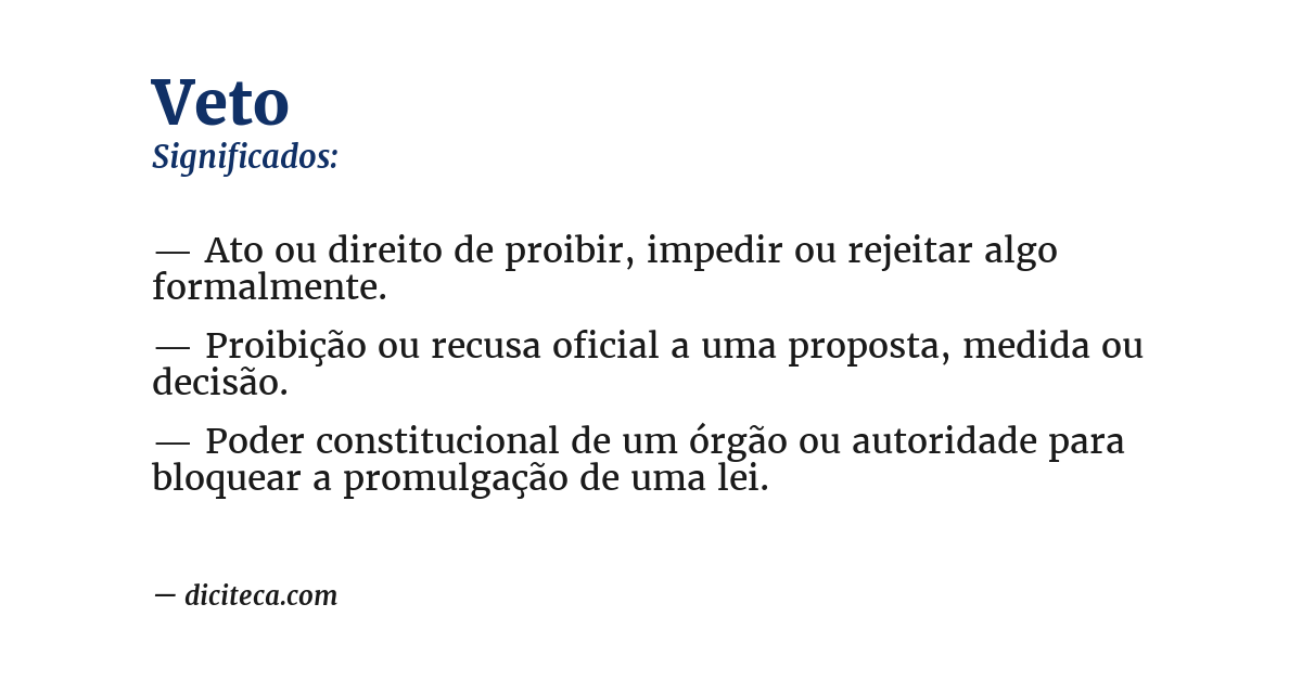 Significado de veto