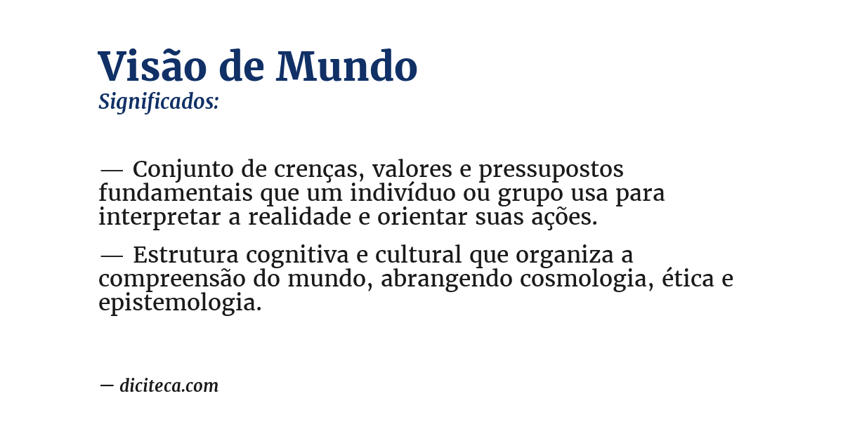Significado de visão de mundo