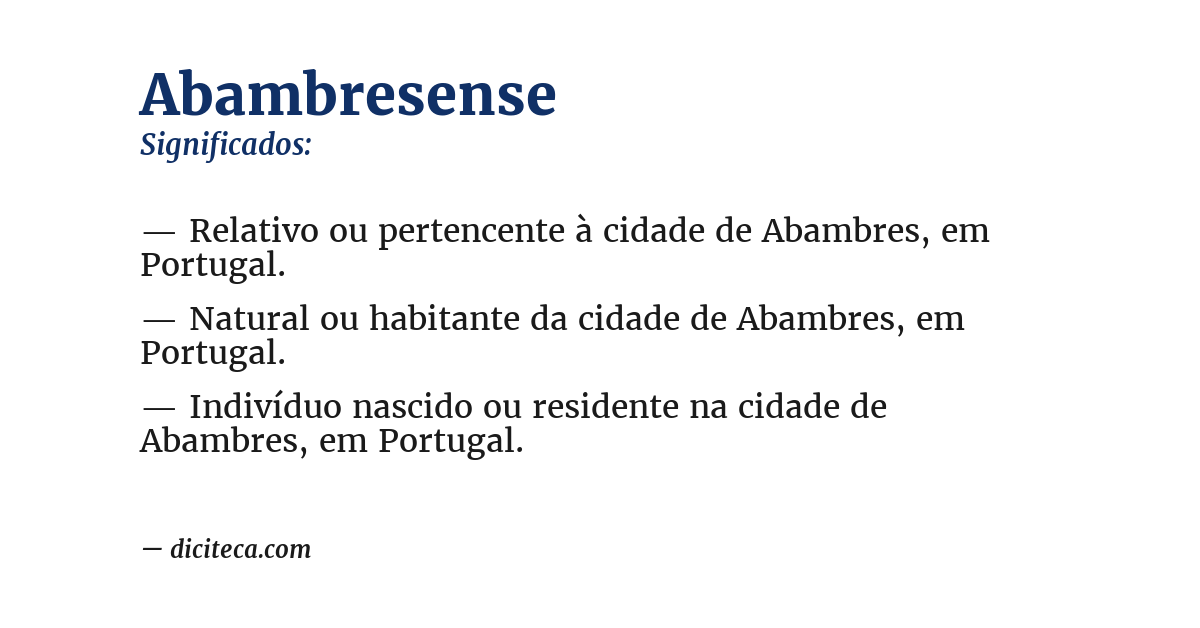 Significado de abambresense