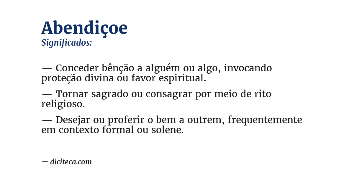 Significado de abendiçoe