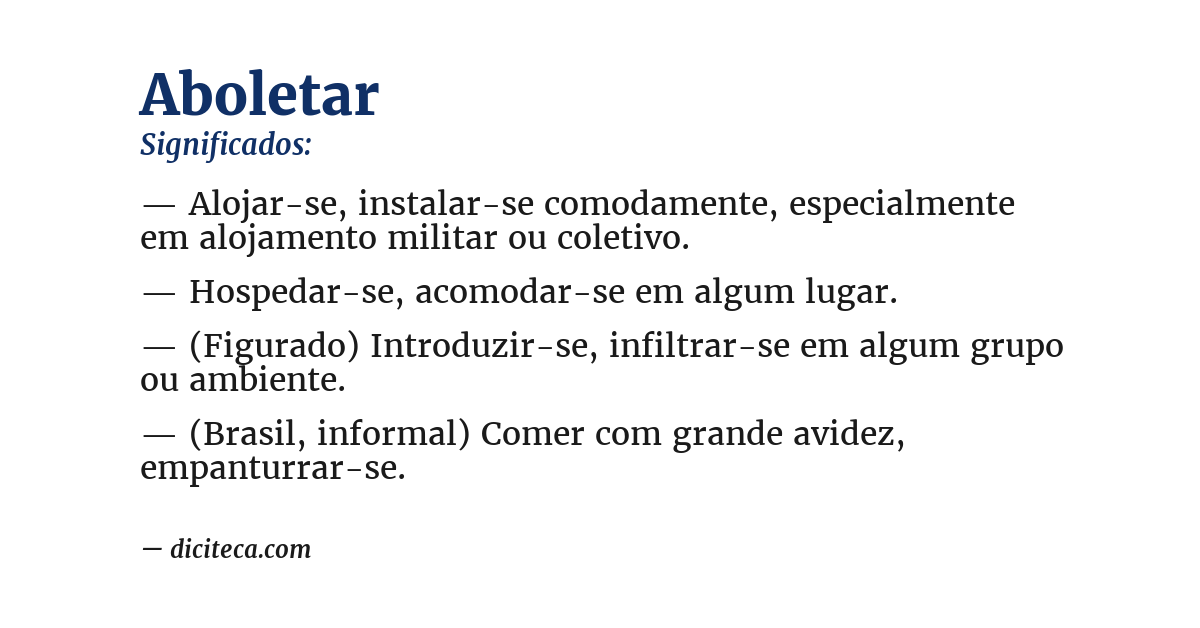 Significado de aboletar