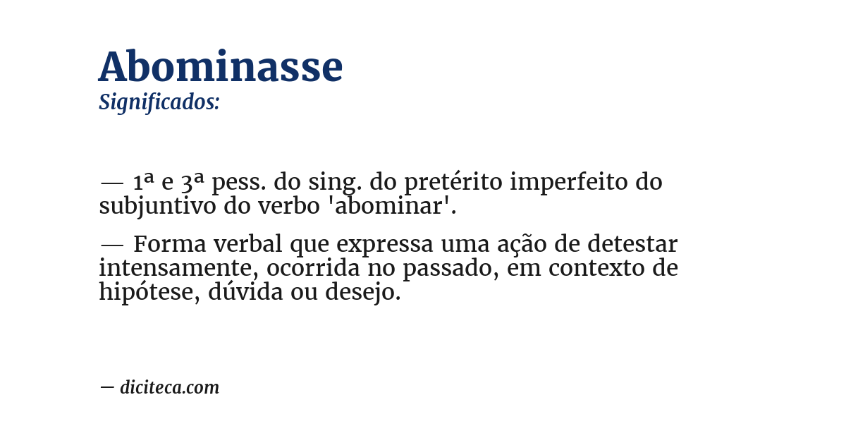 Significado de abominasse