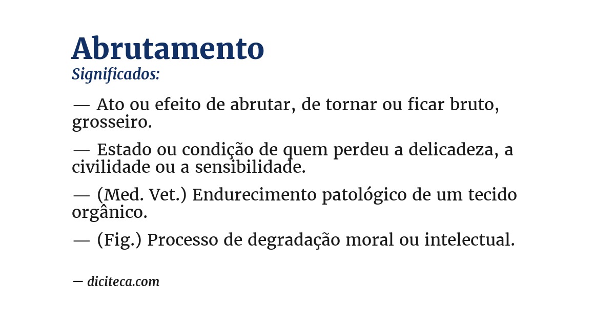 Significado de abrutamento