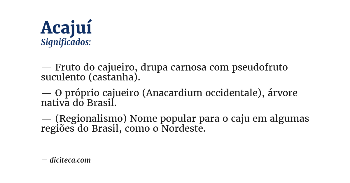 Significado de acajuí