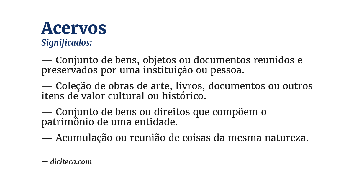 Significado de acervos