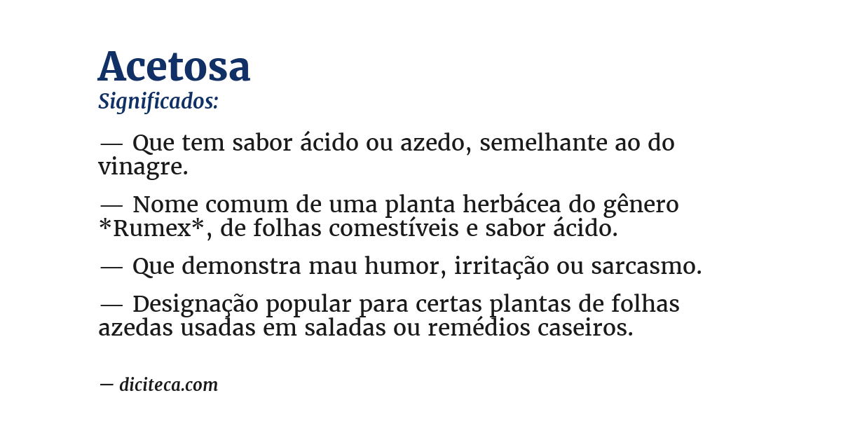 Significado de acetosa