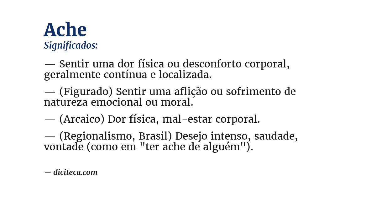 Significado de ache