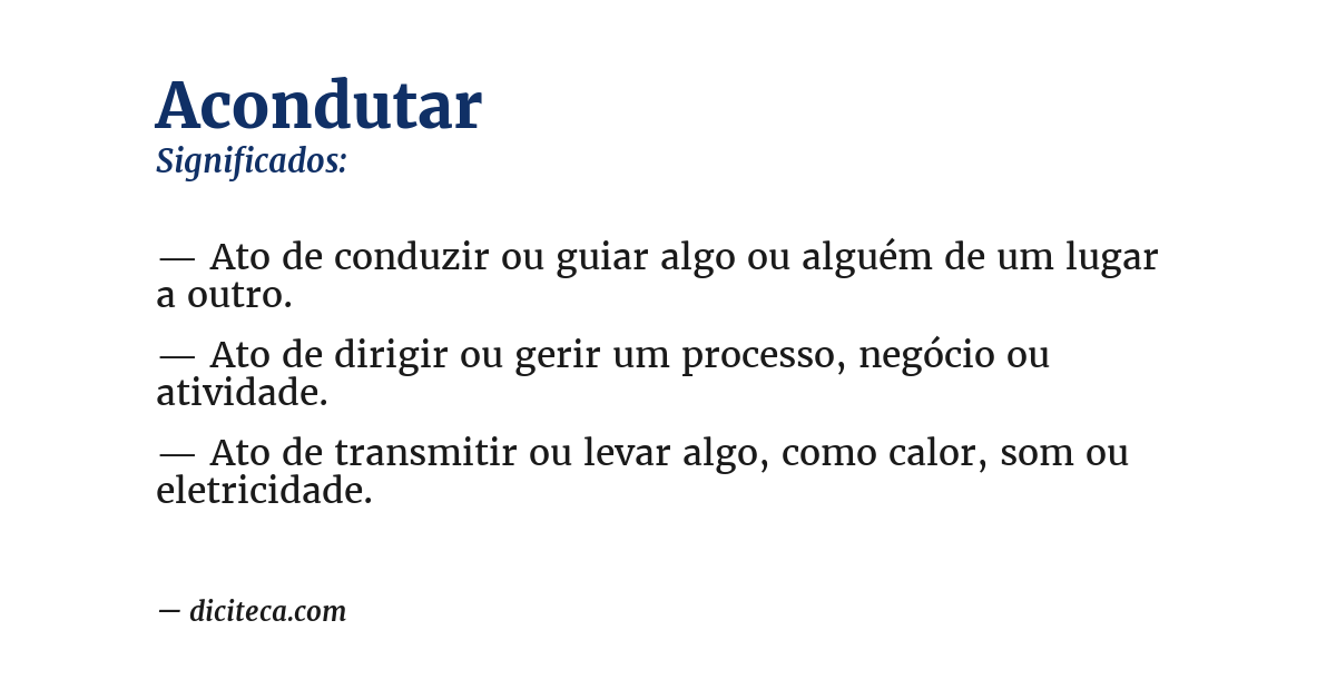Significado de acondutar