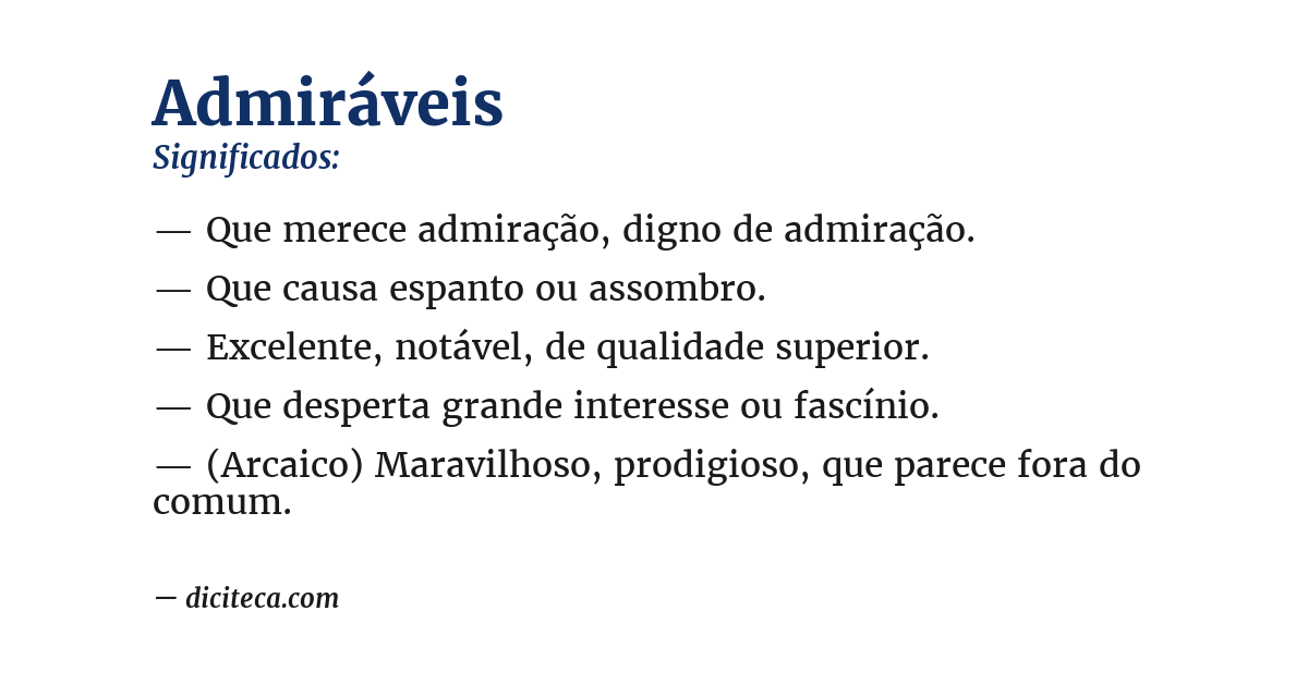 Significado de admiráveis