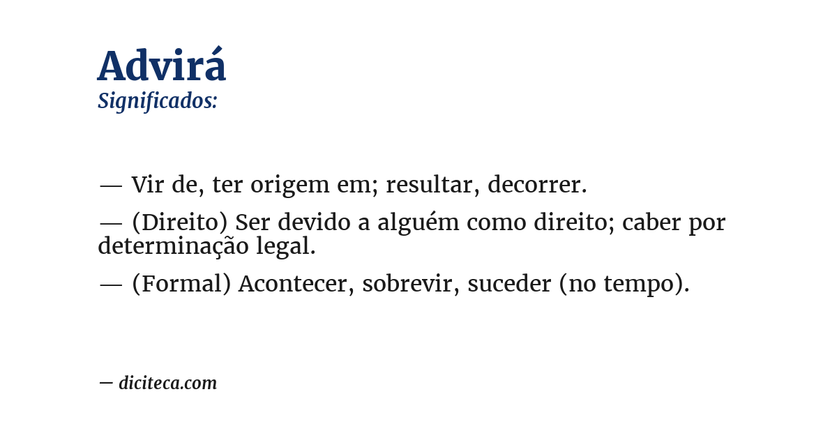 Significado de advirá