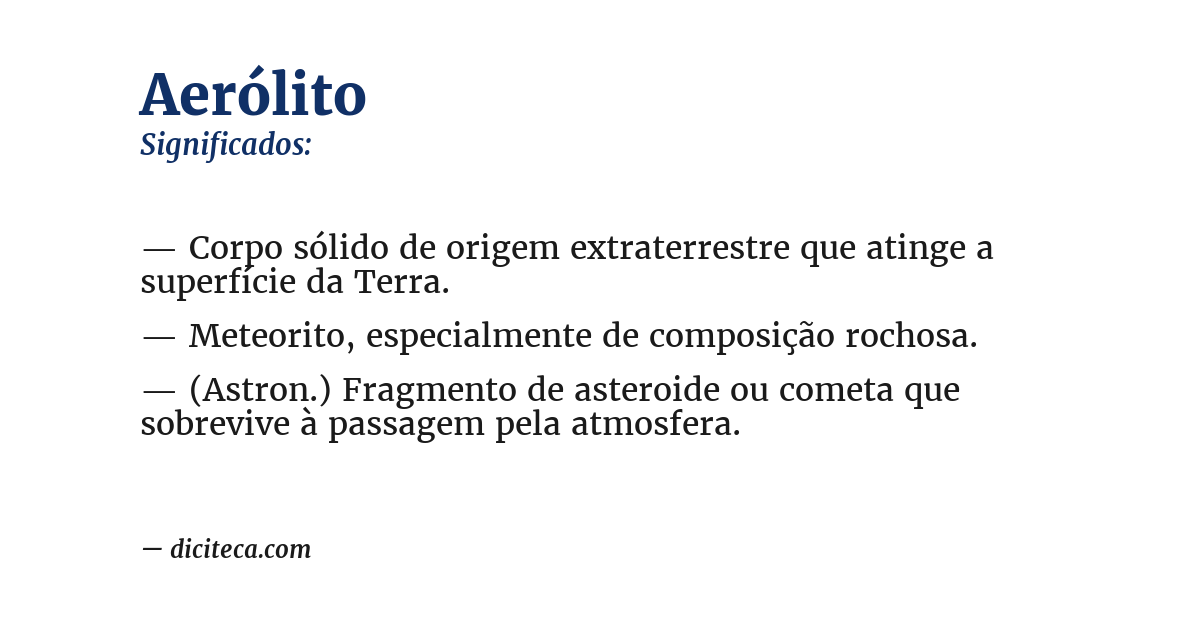 Significado de aerólito