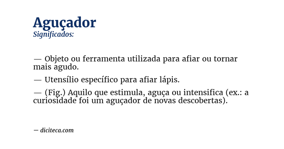 Significado de aguçador