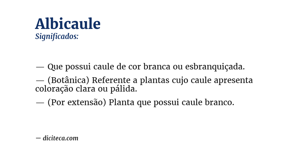 Significado de albicaule