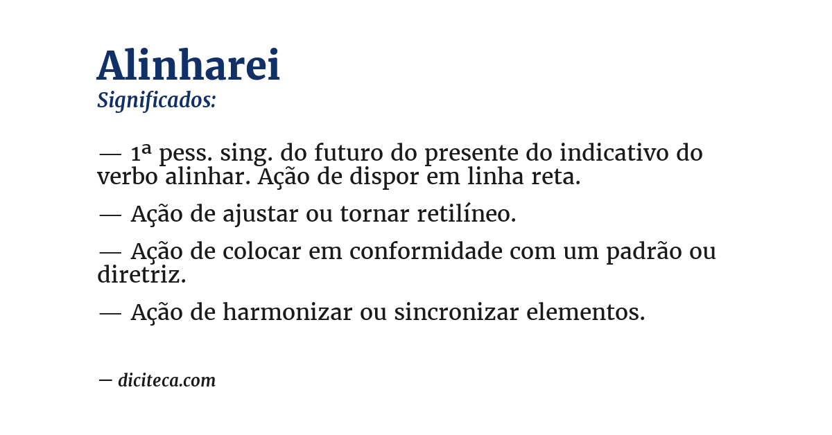 Significado de alinharei