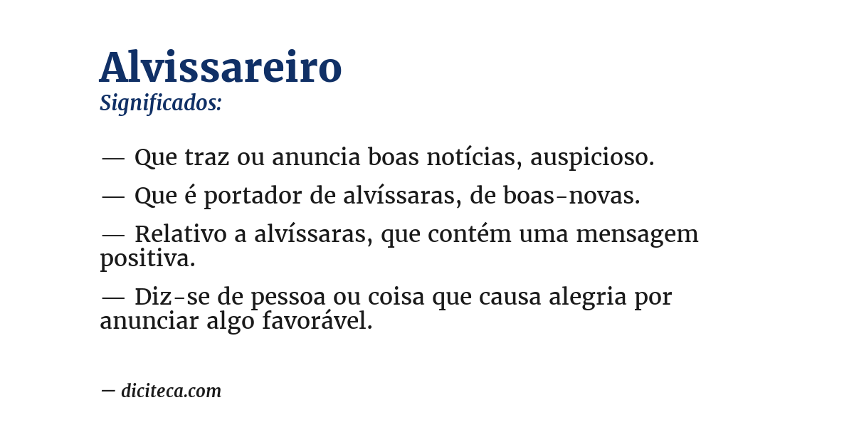 Significado de alvissareiro